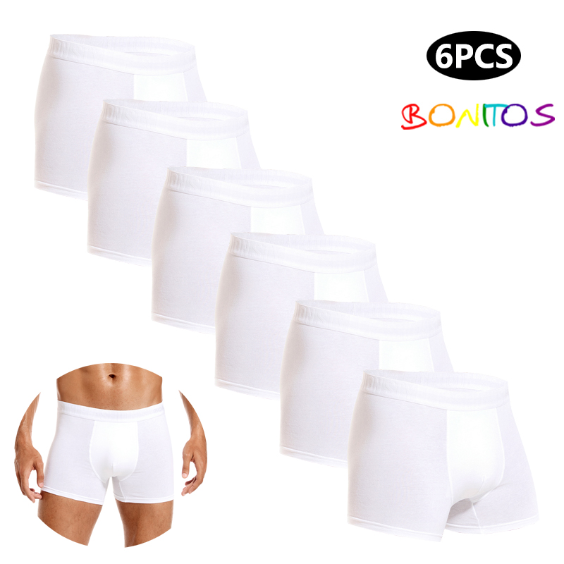 6pcs White Men Panties Cotton  - Boxer Brief Pack Cotton recension och pris