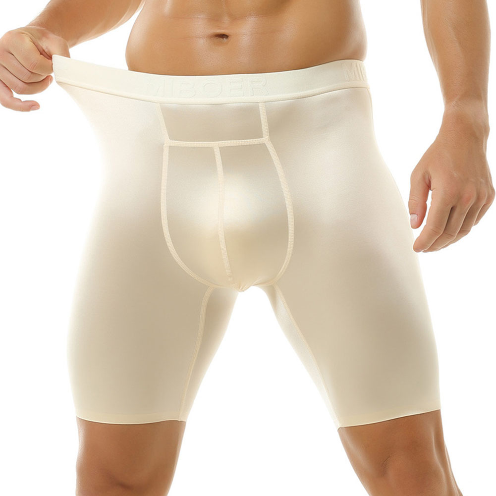Men Ice Silk Glossy Long Leg B - Long Leg Trunk Men recension och pris